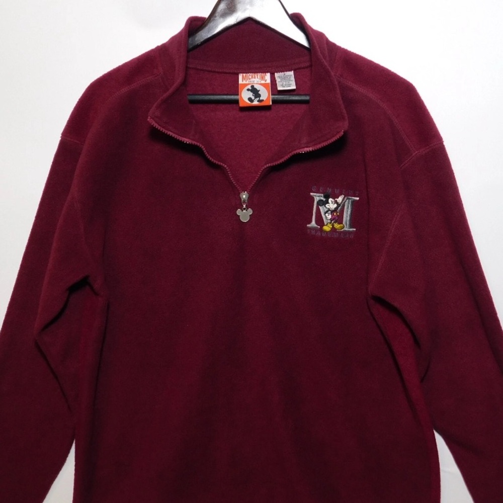 Vintage 1990s MICKEY INC Disney‎ World Quarter Zip Pullover Fleece Jacket men XL - Picture 6 of 9
